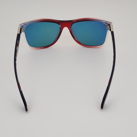 Quiksilver Round Flat Lens Sunglasses British Flag Brown Frame Orange Mirror Q25 - Picture 9 of 13